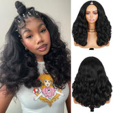 Quantum Love V Part Yaki Curly Wig 16in with cap and clips for secure wear.