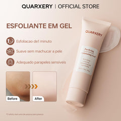 Textura suave del exfoliante facial QUARXERY, sensación fresca tras uso.