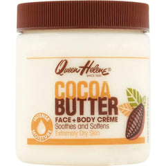 Queen Helene Cocoa Butter en frasco, hidratación profunda para piel seca.