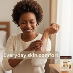 Queen Helene creme-beurre-de-cacao texture-creme veloutee facilite l application.