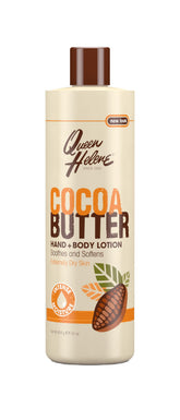 Queen Helene loción de manteca de cacao en botella para manos y cuerpo.