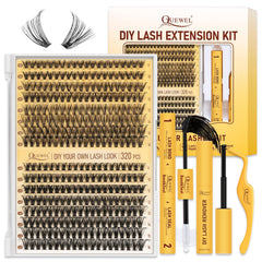 QUEWEL kit de racimos para pestañas, 320 piezas, para un aspecto natural.
