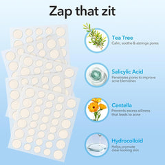 Parches QUSTERE de 12 mm para cubrir granos grandes con absorción rápida.