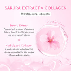 QUIYUM Sakura serum gliding on for radiant, hydrated skin with slight firmness.