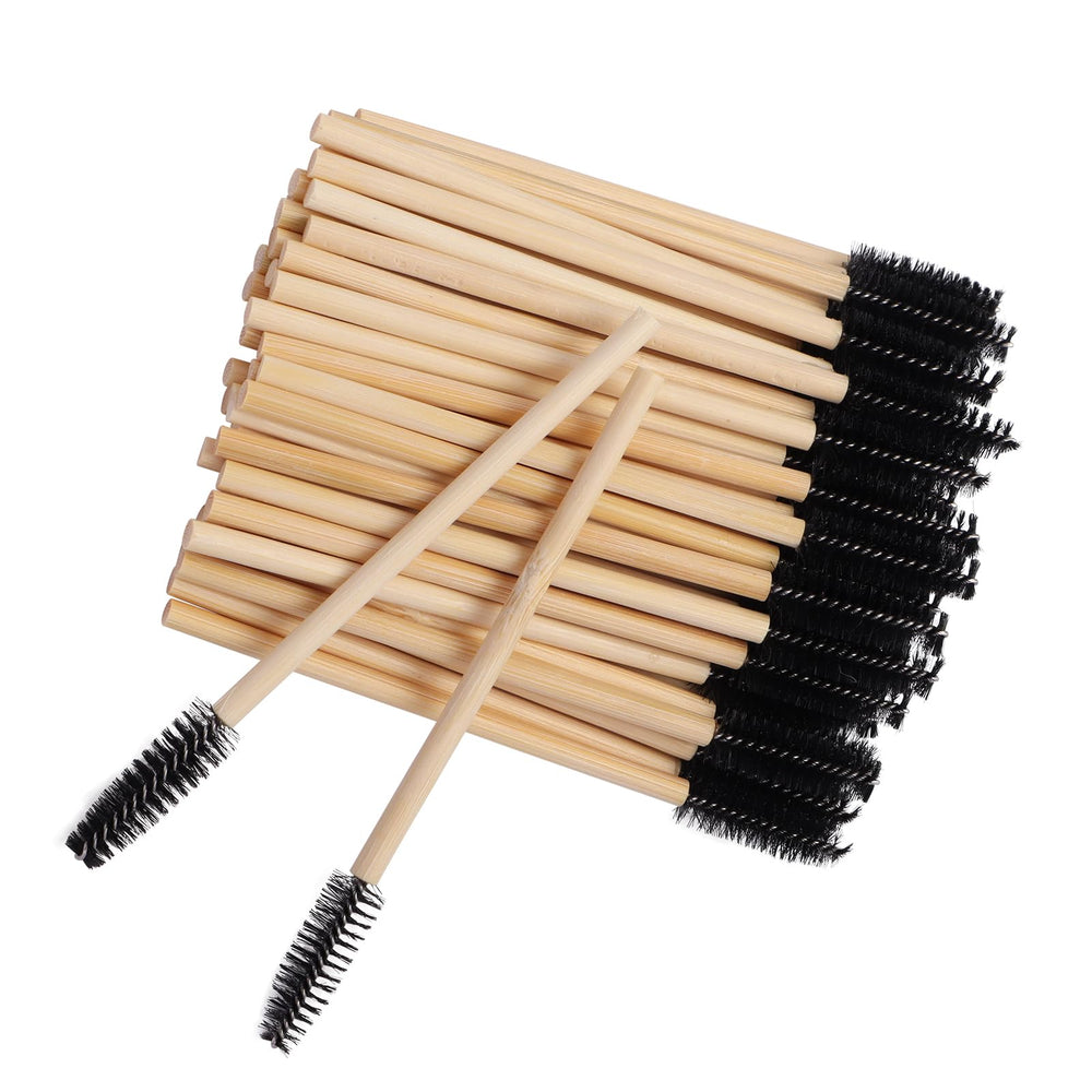 Qundaoily brocha pestanas mango bambu desechable para peinar y separar pestañas