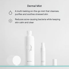 Mist dispense close-up of Qure Dermal Mist no-rinse spray