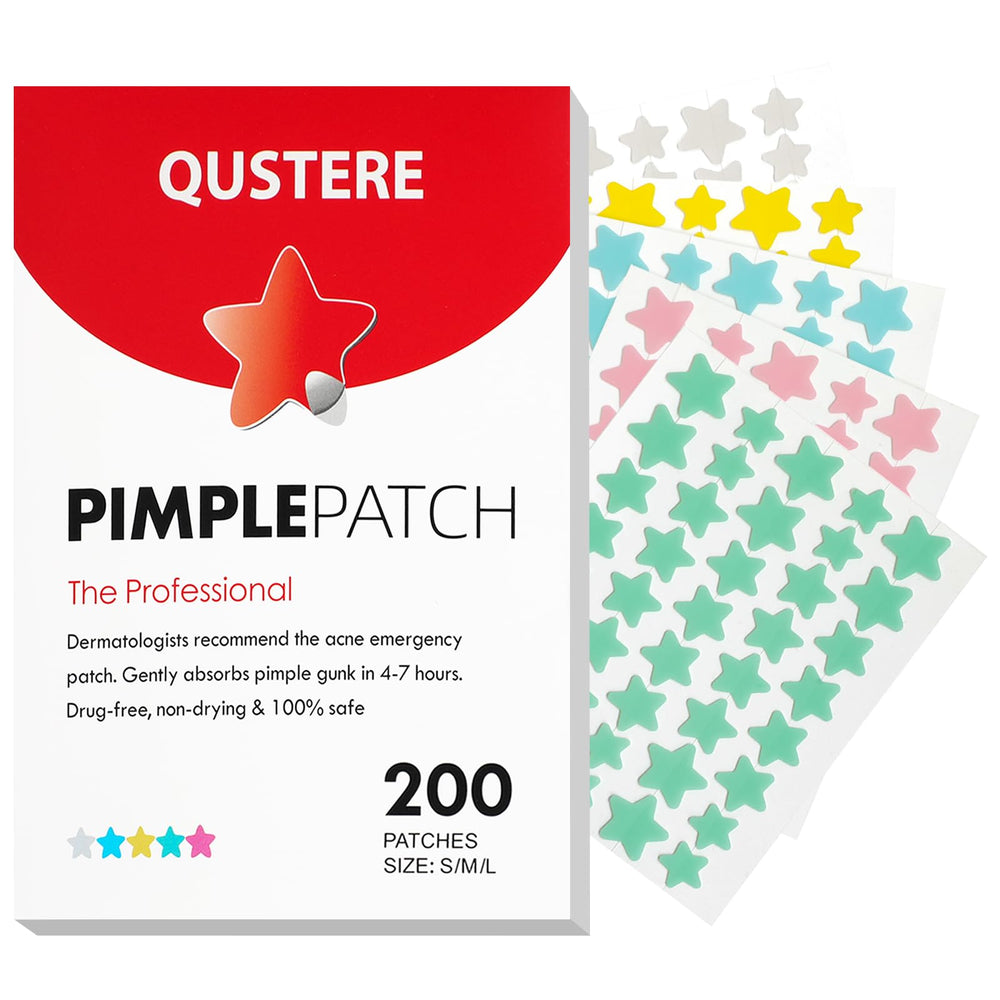 Parche QUSTERE estrella rosa de 10 mm para cubrir granos.
