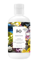 R+Co Gemstone Color Conditioner, botella vertida, ayuda a sellar color y brillo.