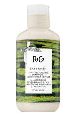 R+Co Labyrinth, botella frontal, ideal para uso diario y obtener textura ligera.