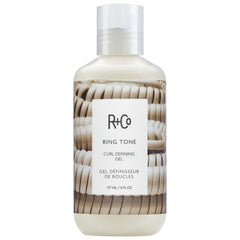 R+Co Ring Tone Gel Crème: bouteille 177 ml pour boucles définies et brillance.