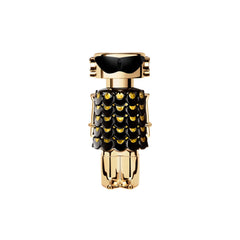 Rabanne Fame Parfum rellenable: frasco elegante para uso diario y fragancia duradera.