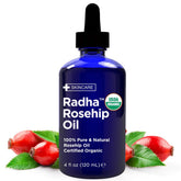 Radha Beauty Aceite de rosa mosqueta 4 oz, botella con gotero para hidratación facial