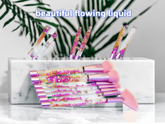 Raeeikphz pincel unicornio con líquido glitter, brillo único sin fugas