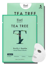 Rael mascarilla arbol-del-te-empaque — cuidado facial purificador para uso diario.