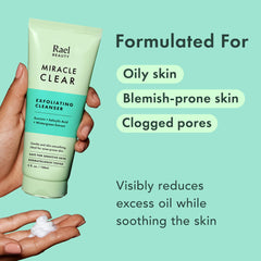 Rael Miracle Clear muestra la textura espumosa para exfoliación suave