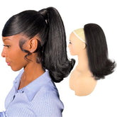 Rafabcici Flick Ponytail muestra textura yaki natural para un look auténtico.