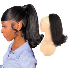Rafabcici Flick Ponytail muestra textura yaki natural para un look auténtico.