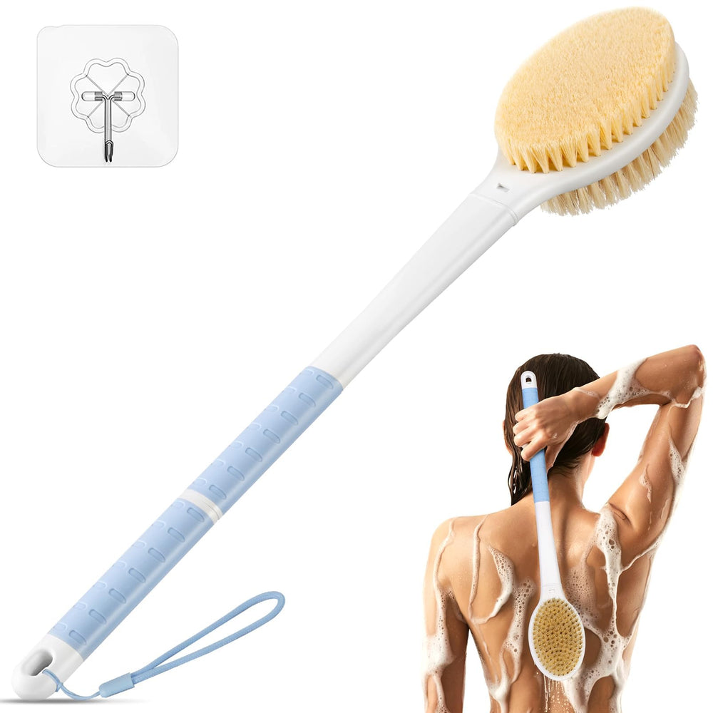 Rafow cepillo corporal con manija larga para alcanzar espalda y exfoliar piel