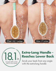Rafow cepillo con cerdas dobles duras y suaves para exfoliar y espumar.