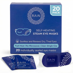 Rain autocalentamiento ojos mascarilla: alivio cómodo inmediato sin microondas.