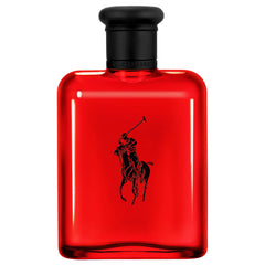 Polo Red de Ralph Lauren: botella con curvas y acabado mate negro, estilo audaz.