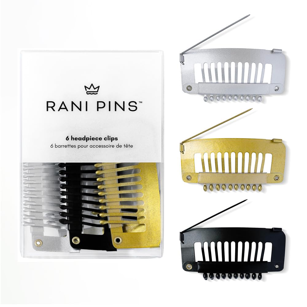 Rani Pins clip dupatta negro grande, sujeción fuerte para atuendos y velos