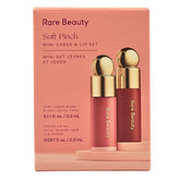 Conjunto mini Soft Pinch de Rare Beauty en caja, ideal para viaje y regalo.