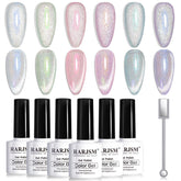 RARJSM Aurora: efecto ojo-gato en gel, set de 6 colores para uñas deslumbrantes