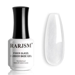 RARJSM base gel claro con fibra de vidrio para reparación de uñas