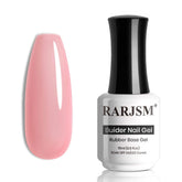 RARJSM base gel rosa transparente, base de uñas duradera y flexible para manicura suave.