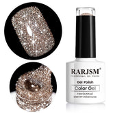 RARJSM esmalte gel brillo reflectante tono piel claro marrón para uñas.