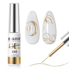 RARJSM liner gel metalico bronce-oro, acabado espejo para uñas.
