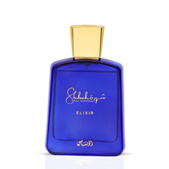 Rasasi Shuhrah Elixir Pour Homme, notas de salida vibrantes para energizar temprano.