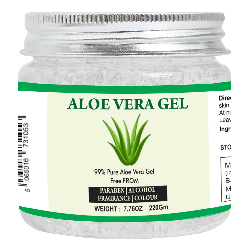 Raslok Aloe Vera Gel, pote de aplicación suave para hidratación diaria de piel y rostro.