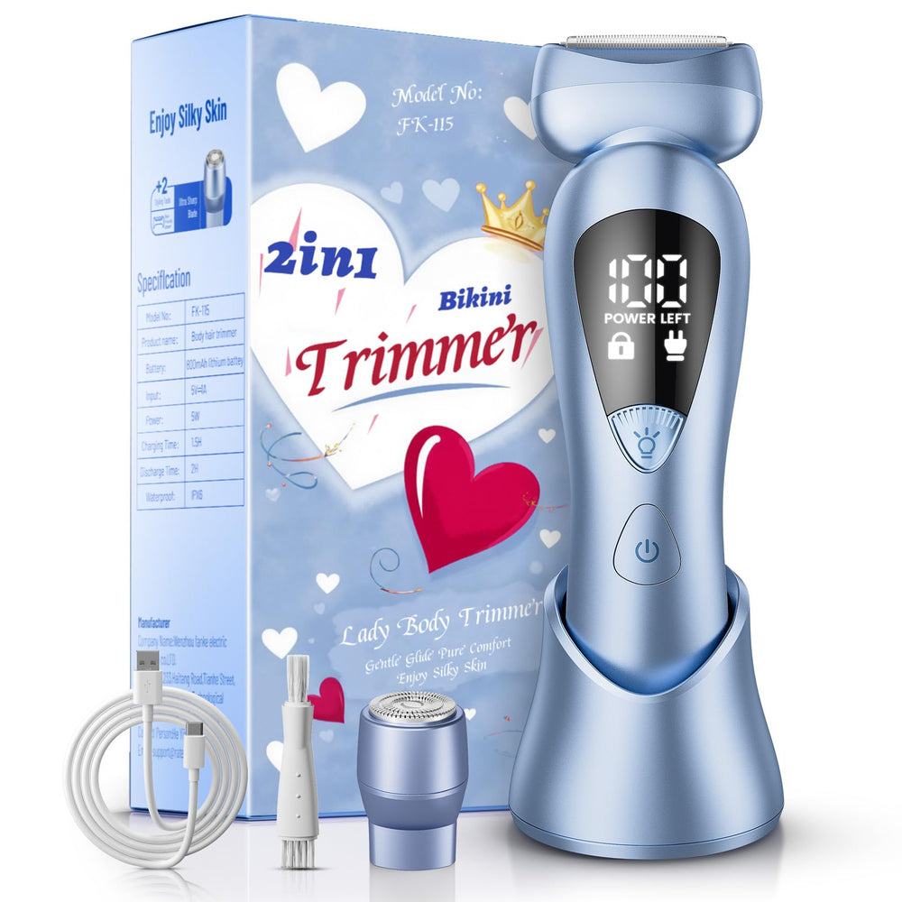 Rategist bikini-trimmer-dos-cabezas, versátil para bikini y extremidades.