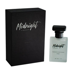 RawChemistry Midnight frasco muestra un diseño elegante para uso diario y presencia destacada.