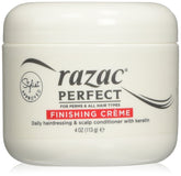 Razac crema de acabado para permanentes, envase 4 oz, aporta brillo suave y control del peinado.
