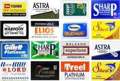 Razor Blades Club muestra 100 hojas doble filo para afeitado suave y preciso con 16 marcas.