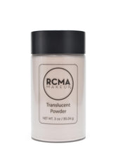RCMA Polvo Translúcido en primer plano: envase y textura suave para acabado natural