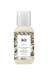 R+Co Dallas Champú Engrosante, botella frontal revitaliza cabello fino y plano