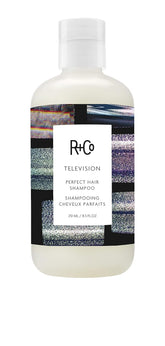 R+Co Television Champú, botella frontal, aporta brillo y cuerpo para uso diario.