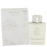 Real Madrid fragancia EDT, botella frontal, ideal para ocasiones nocturnas y estilo sofisticado.