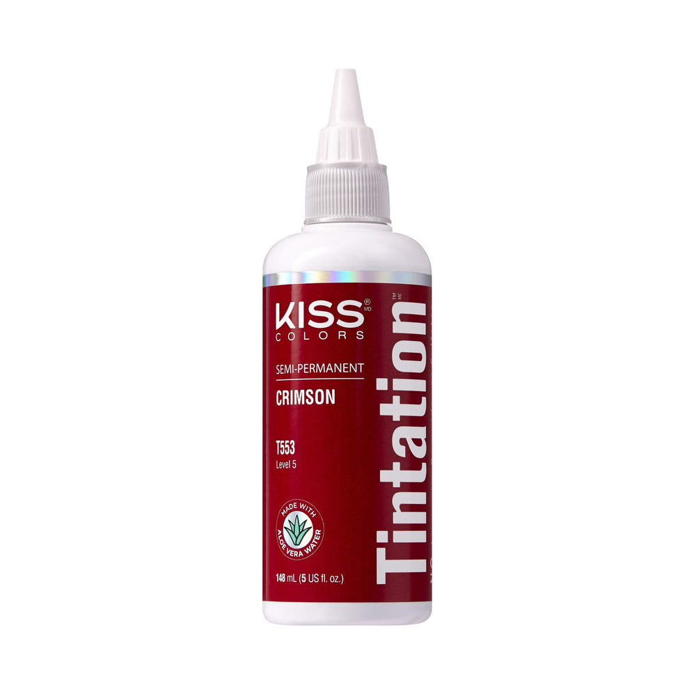 Red By Kiss Tintation, bote carmesí, color intenso y duradero.