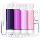 Redfly set de botellas de viaje 17 piezas en bolsa, organización fácil de líquidos.