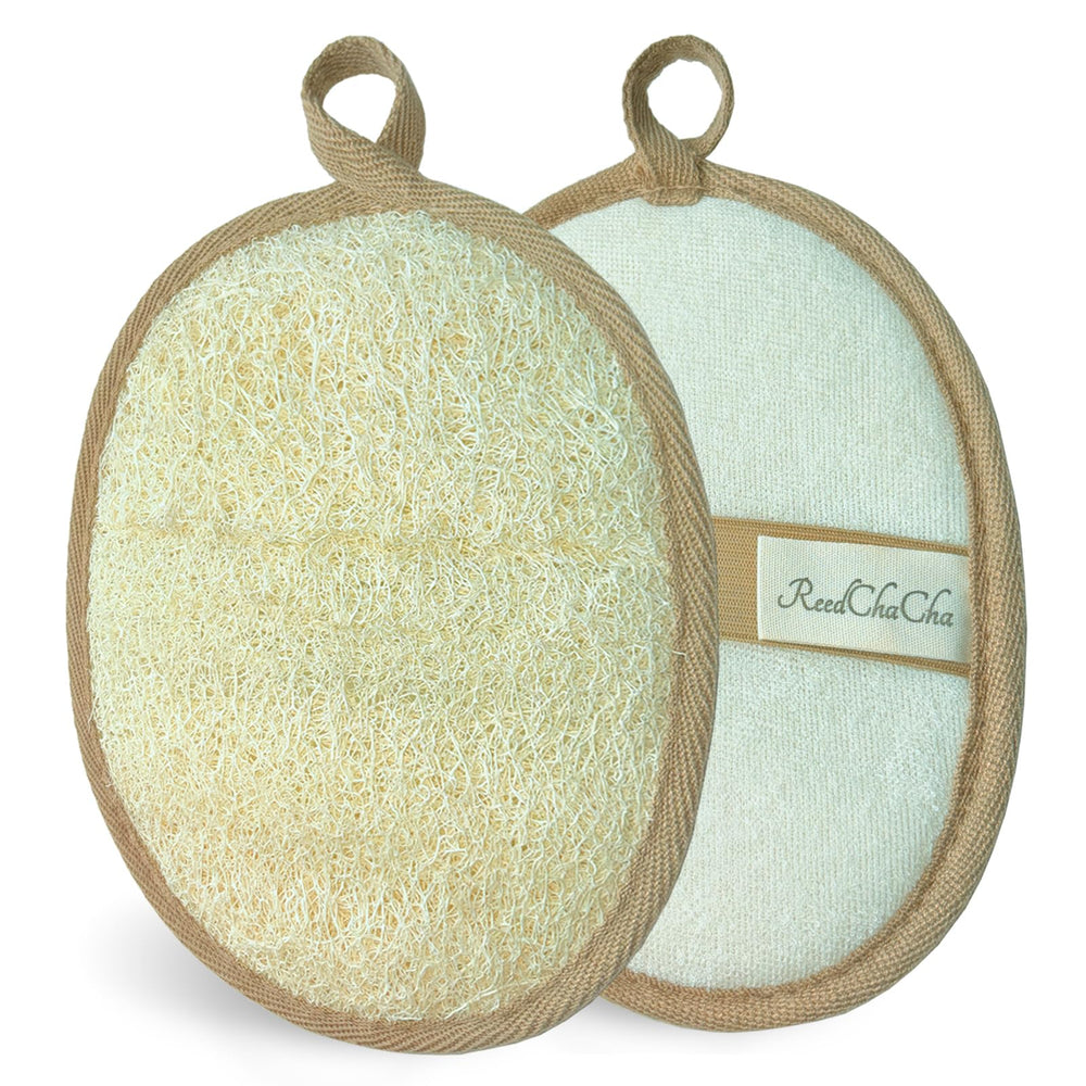 ReedChaCha lufa natural para cuerpo, vista frontal, exfoliación suave sin plástico.