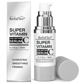 Refaflio serum bottle with bright orange label, suggesting radiance.