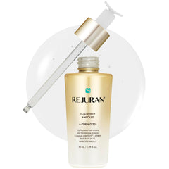 REJURAN Dual Effect Ampoule: botella elegante lista para rejuvenecimiento profundo.