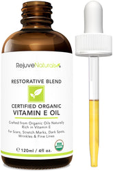 RejuveNaturals Vitamina E aceite, botella-118ml, hidratación profunda para piel suave.
