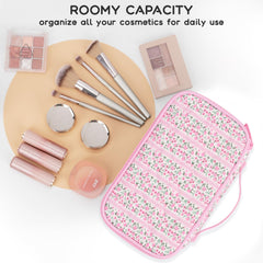 Relavel bolso maquillaje con porta brochas: espacio dedicado para pinceles.