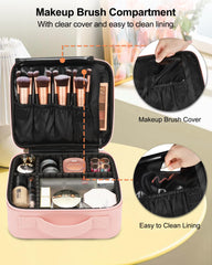 Bolso de maquillaje rosa compacto Relavel ideal para transporte